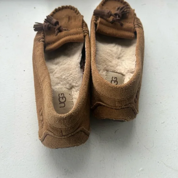UGG Tan Suede Tassel Moccasins - Picture 3 of 6